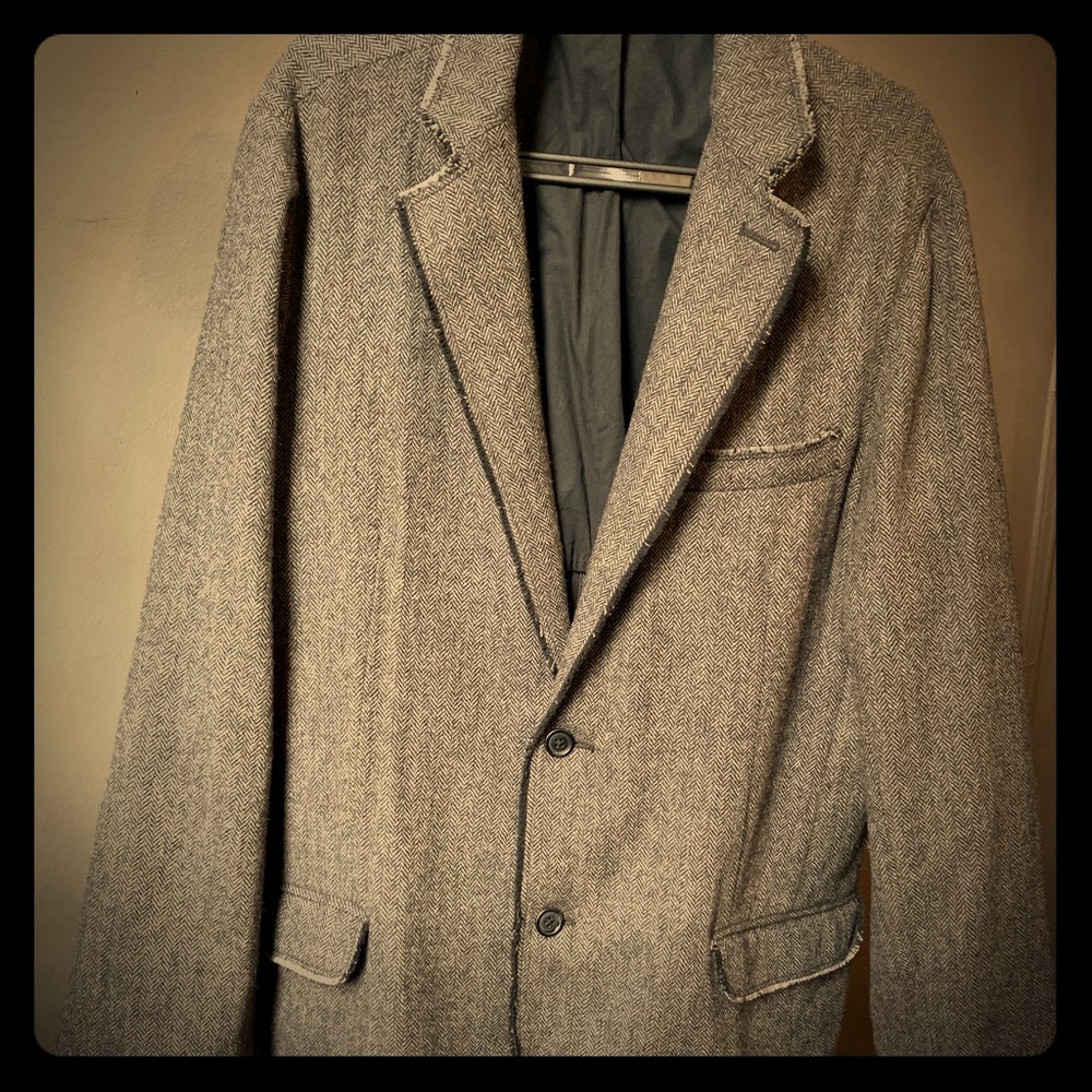 Banana Republic herringbone gray blazer